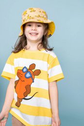 koaa – The Mouse Beachboy Stripes – T-shirt hvid/gul
