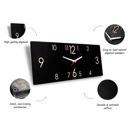 Houten Wandklok Zwart (2 Maten)