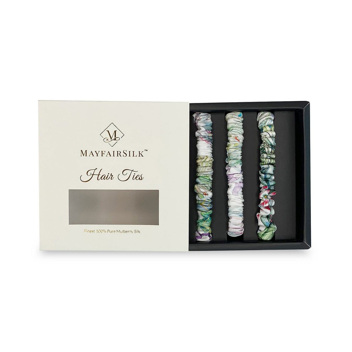 Iridescent Garden Silk Hair Ties Set