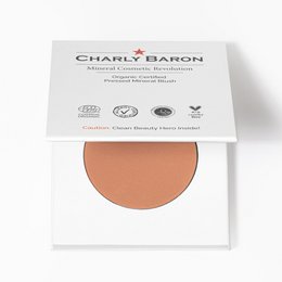 Organic mineral blush in a compact, natural-looking peach shade. Suitable for all skin tones.