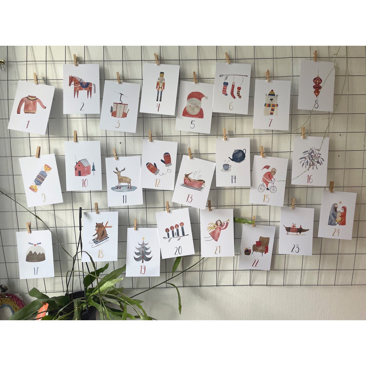 Biglietti calendario dell'Avvento DIN A7