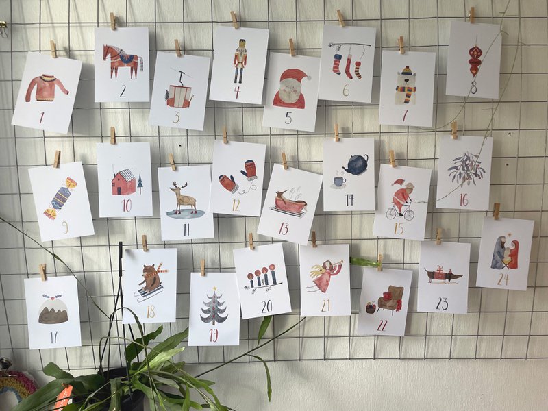 Biglietti calendario dell'Avvento DIN A7