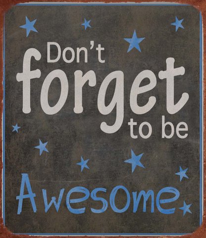 Metalen bord Awesome 30x26 cm