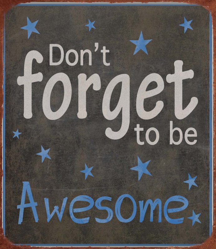 Metalen bord Awesome 30x26 cm