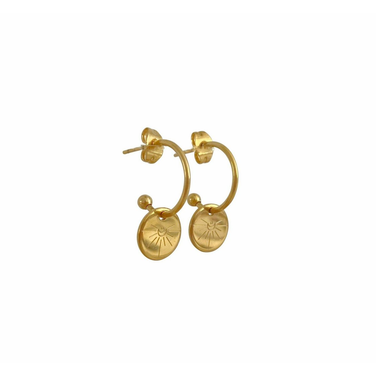 Ohrringe mit Halbmond-Gravur – Gold