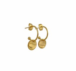 Ohrringe mit Halbmond-Gravur – Gold