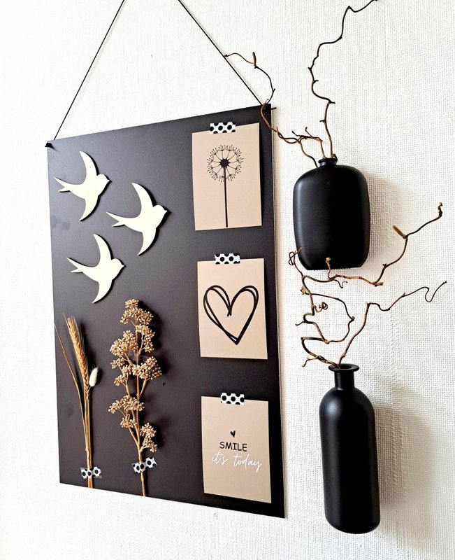 Memoboard schwarz 60 x 40cm