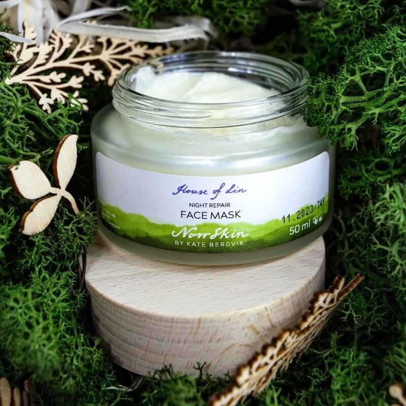 Natural Night Repair Gezichtsmasker - Natuurlijke, veganistische en schone, door schoonheid gecertificeerde Scandinavische huidverzorging