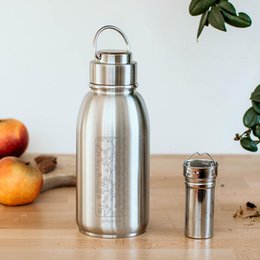 Gaspajoe rustfrit stål isoleret flaske, FRIENDLY+ model 700ml med infuser - CHERRY