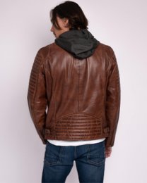 Jasper │ Veste à sweat à capuche en cuir masculin