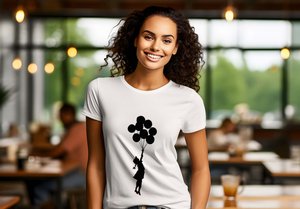 Banksys Graffiti-T-Shirt – fliegende Luftballons