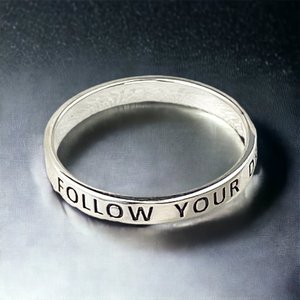 FOLLOW YOUR DREAM Ring - 925 Sterling Silber Gravur Stempel Fingerring RG925-49