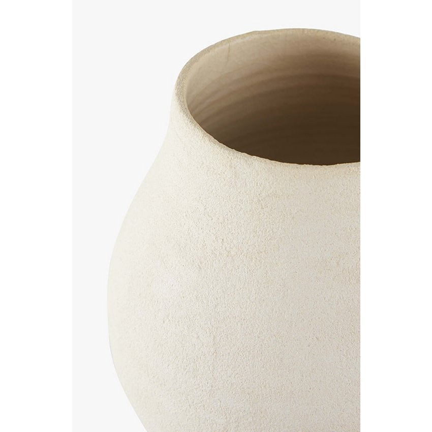 Handmade vase Cleo from Portuguese ceramics matt ecru 16 x 17 cm