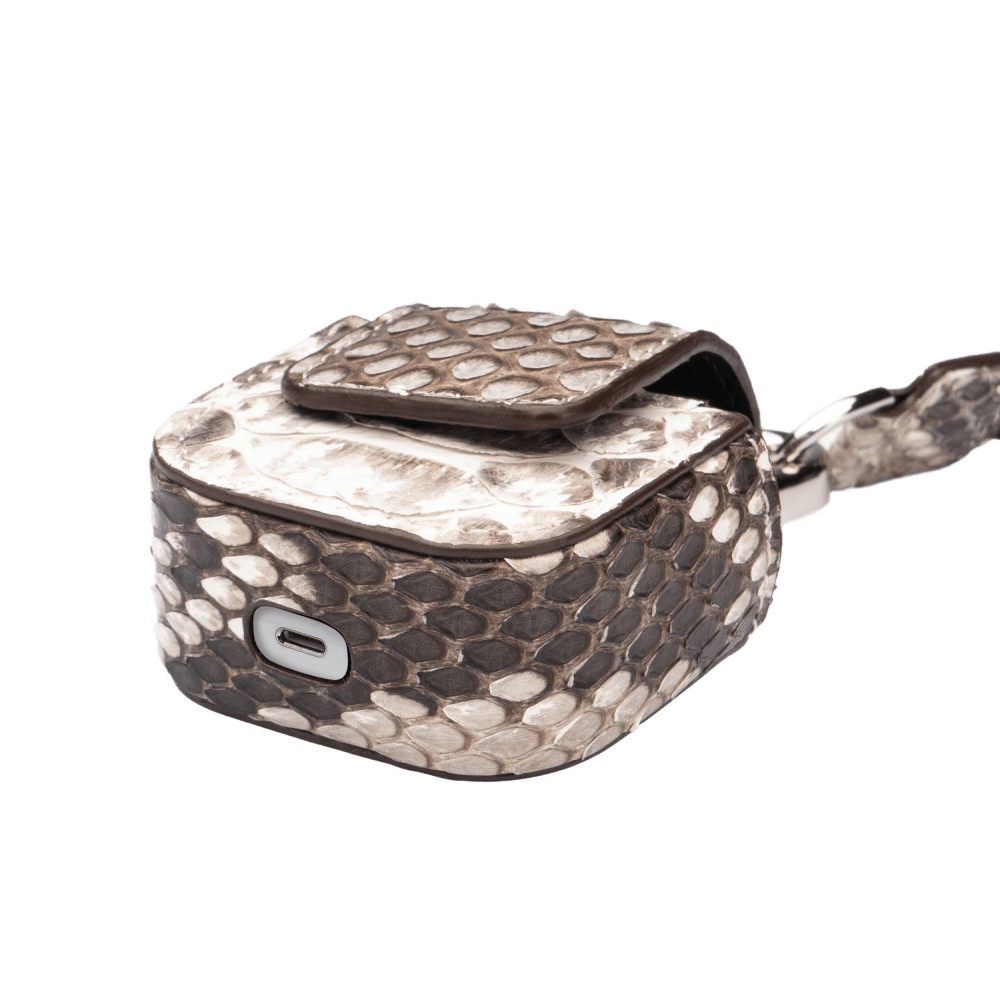 AIRPODS KOFFER PYTHON NATURAL MET KARABINER