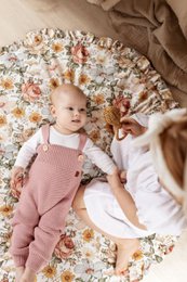 ENZO children's dungarees - 100% merino wool - powder pink