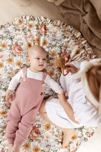 ENZO children's dungarees - 100% merino wool - powder pink