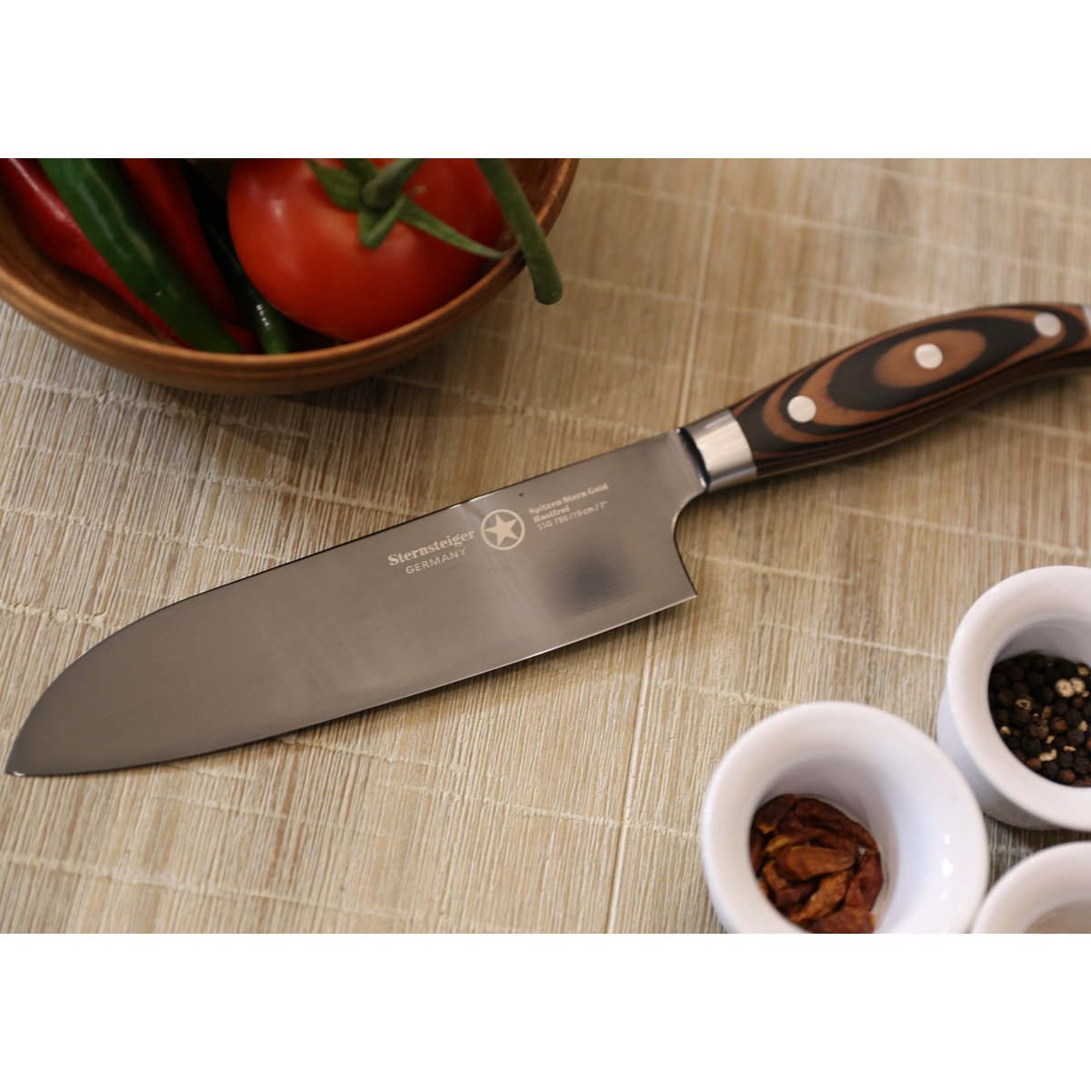 Santoku Messer (7 "/18cm) | Sternsteiger - Colección Titanium