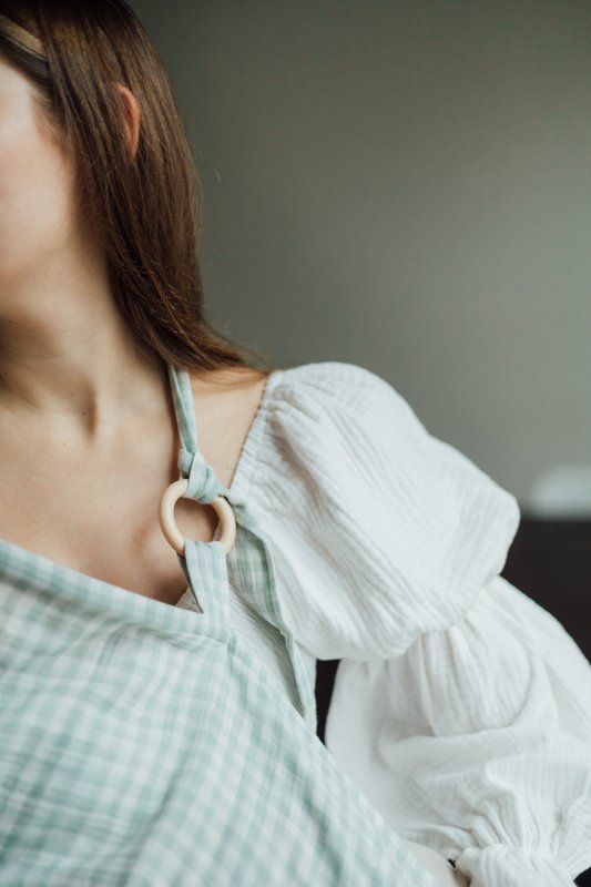 Weź pokrywę pielęgniarską, lekka mięta gingham