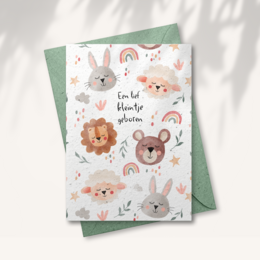 Tarjeta de felicitación de papel con semillas - Animales