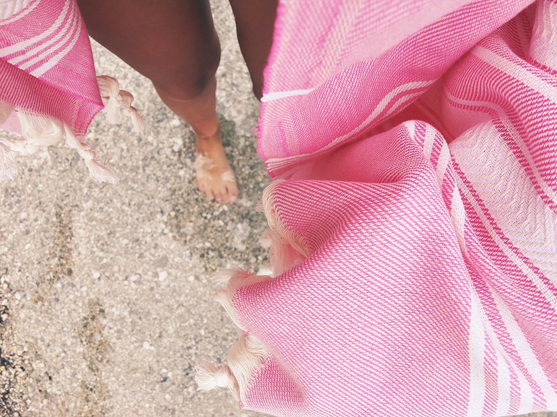 Captain & Mermaid® Strandtuch Basic 170x100cm (Rosa)