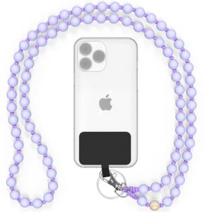 Mobiele telefoonketting universeel, houten kralen, handgemaakt - De Lelie