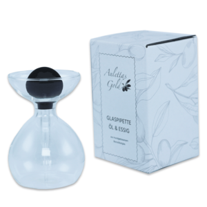 Oil and vinegar carafe with glass pipette from “Aulettas Gold”