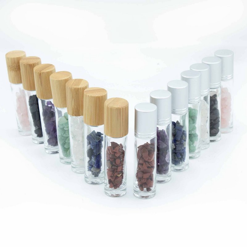 Gemstone Essential Oil Roller Bottle - Rock Quartz