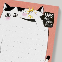 Bloc-notes - chat, DIN long, 50 feuilles, liste de tâches, notes, bloc-notes, bloc-notes, liste de courses, bloc-notes de bureau