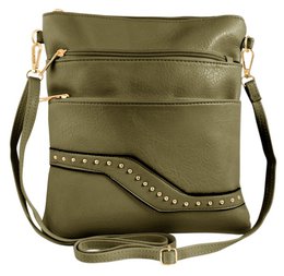 Borsa a mano da donna "Crossbody Bag" realizzata in similpelle, verde scuro