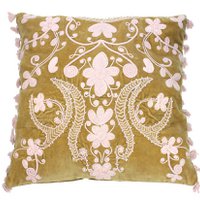 Pillow four -cant Taupe Moleskin Creme Embroidery Sale