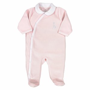 Sophie die Giraffe Playsuit mit Kragen Samtrosa 3M-60cm