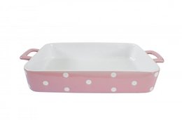 Plato familiar grande rosa pastel con lunares Isabelle Rose