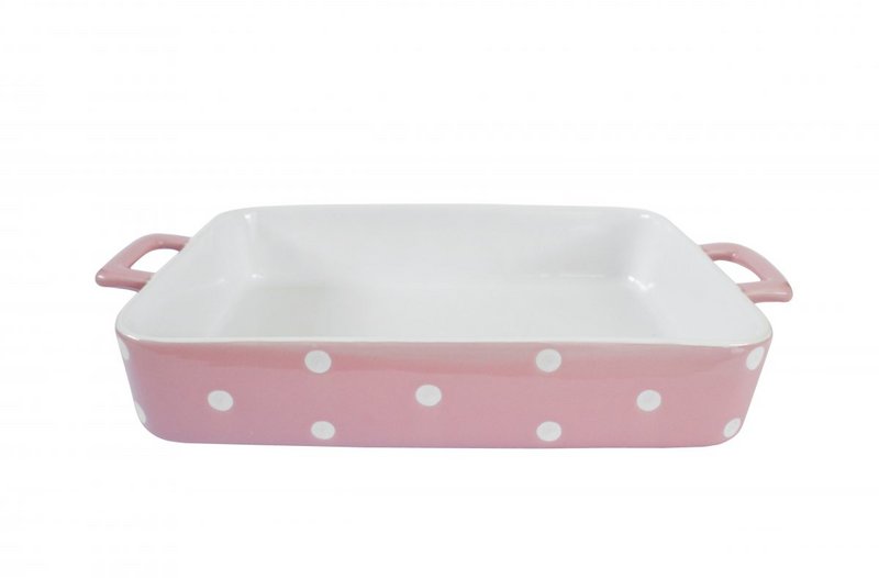 Pastelroze grote familieschaal met stippen Isabelle Rose