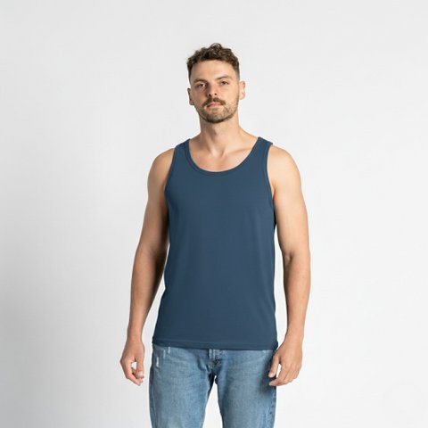 Herren Merino 160 Tank Top Denim
