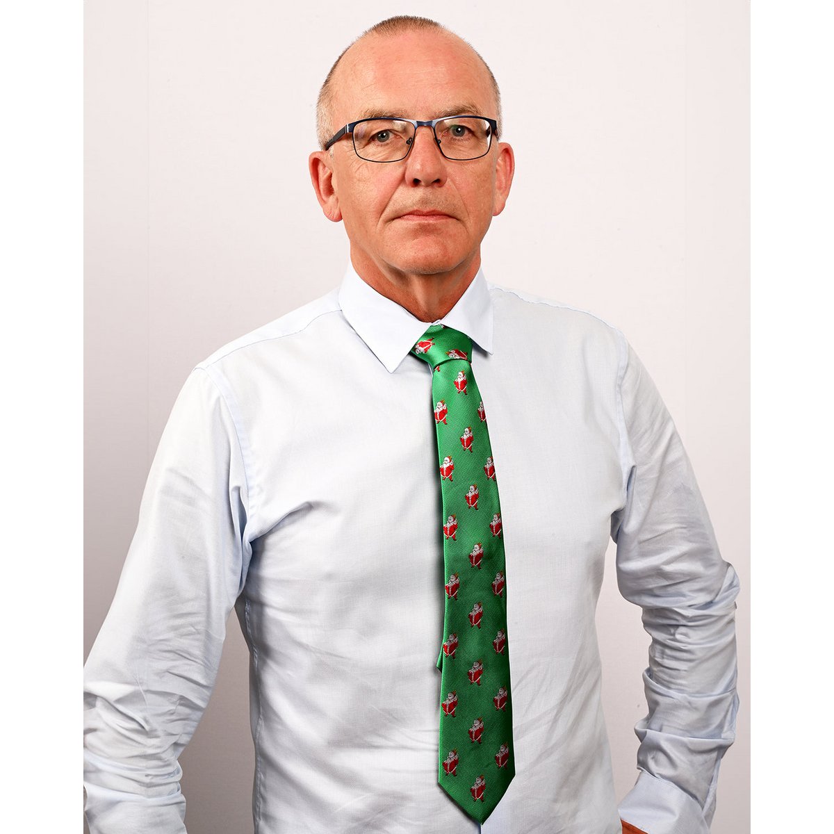 Tie - Green with Santa