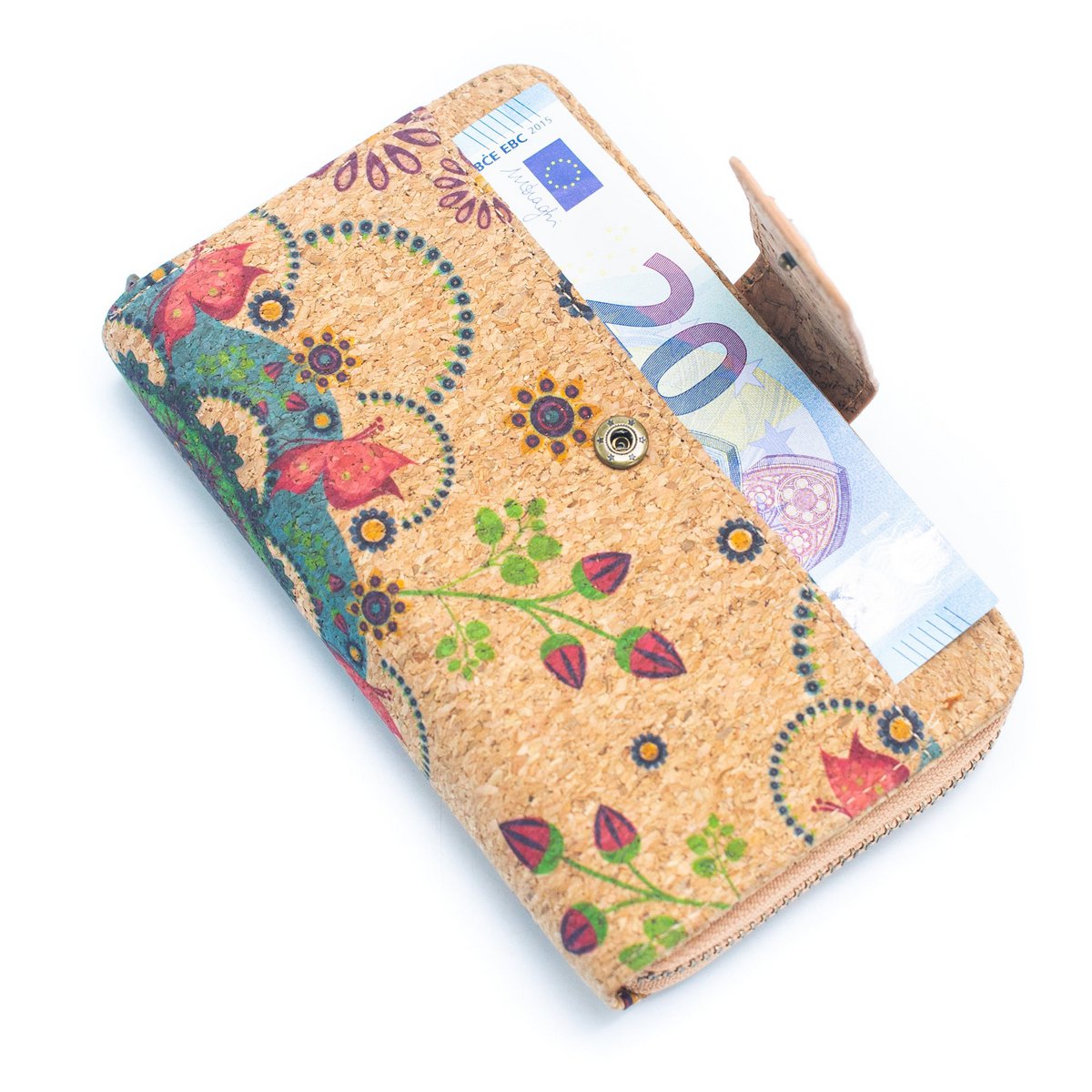 Ganz aus Kork. Farbiges Kork-Quadrat-Mini-Kork-Portemonnaie – BAG-2221