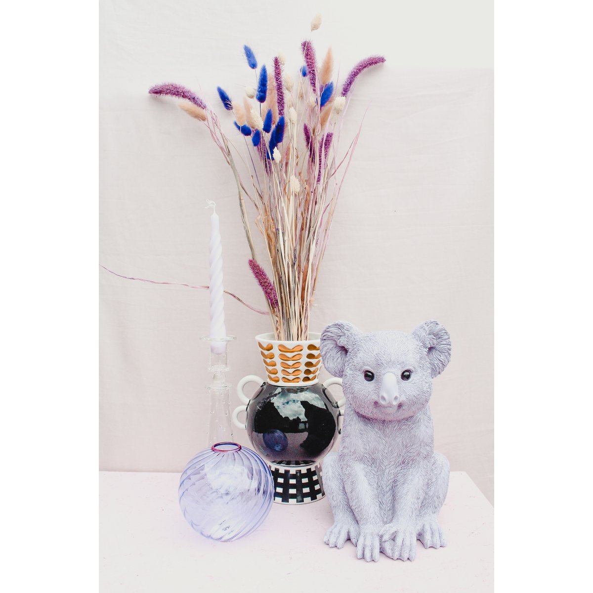 Bouquet sec - Inséparables violets