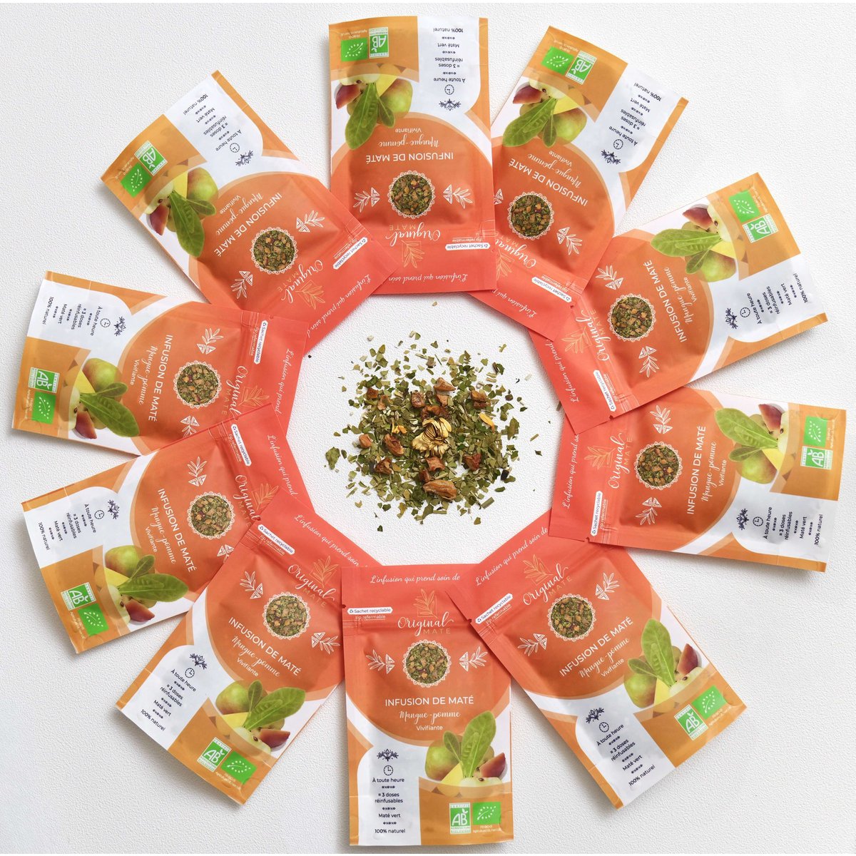Infusion de maté mangue pomme - 10g