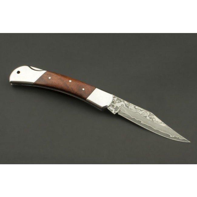 IZUMI ICHIAGO Big Fox Folder, couteau de poche en acier Damas japonais VG-10 avec une boîte cadeau