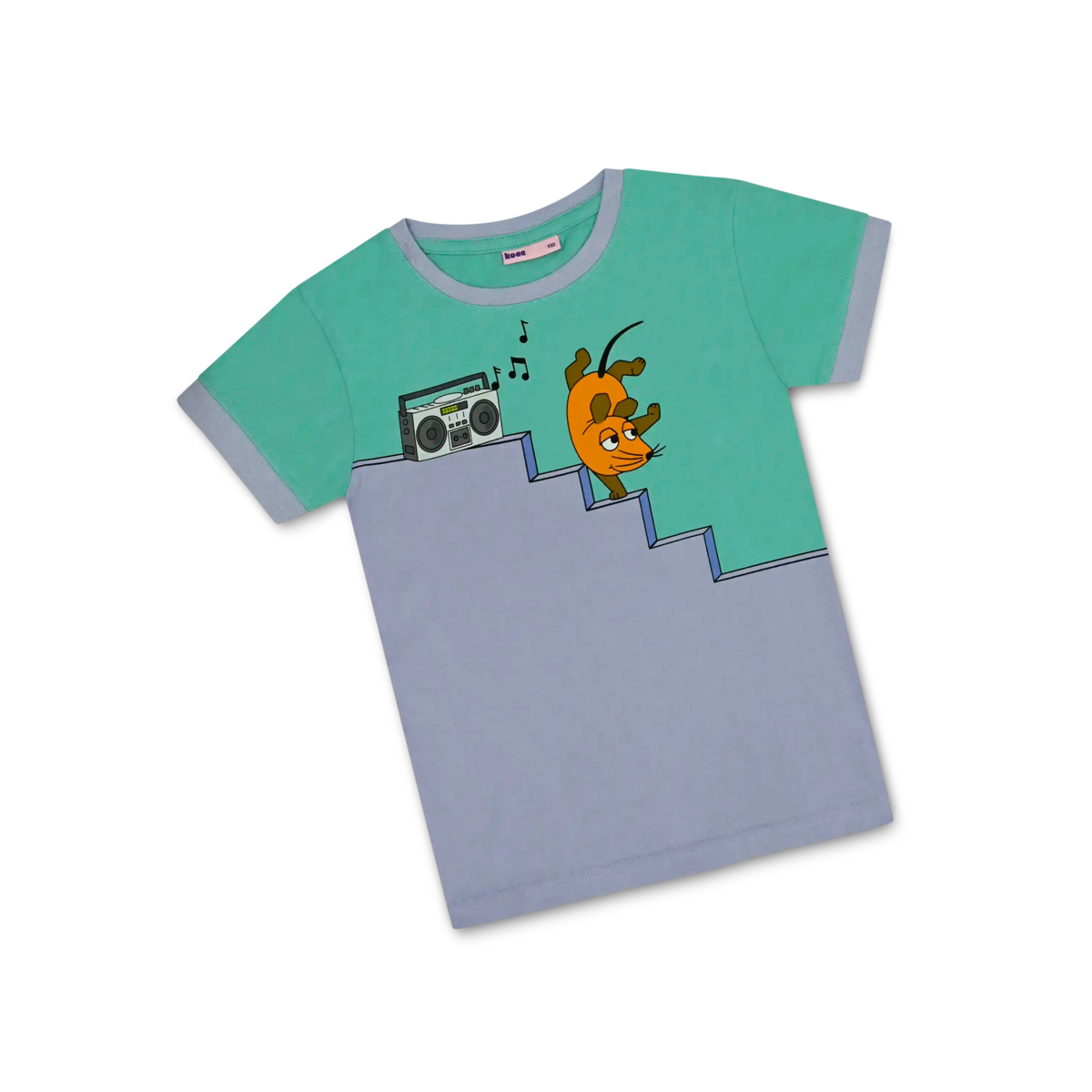 koaa – Maus, Elefant & Ente "Boombox" – T-shirt grøn/lilla
