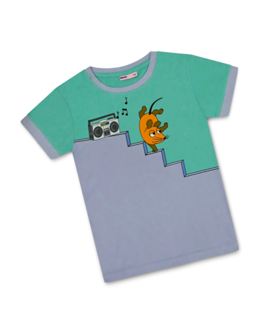koaa – Maus, Elefant & Ente "Boombox" – T-shirt groen/paars