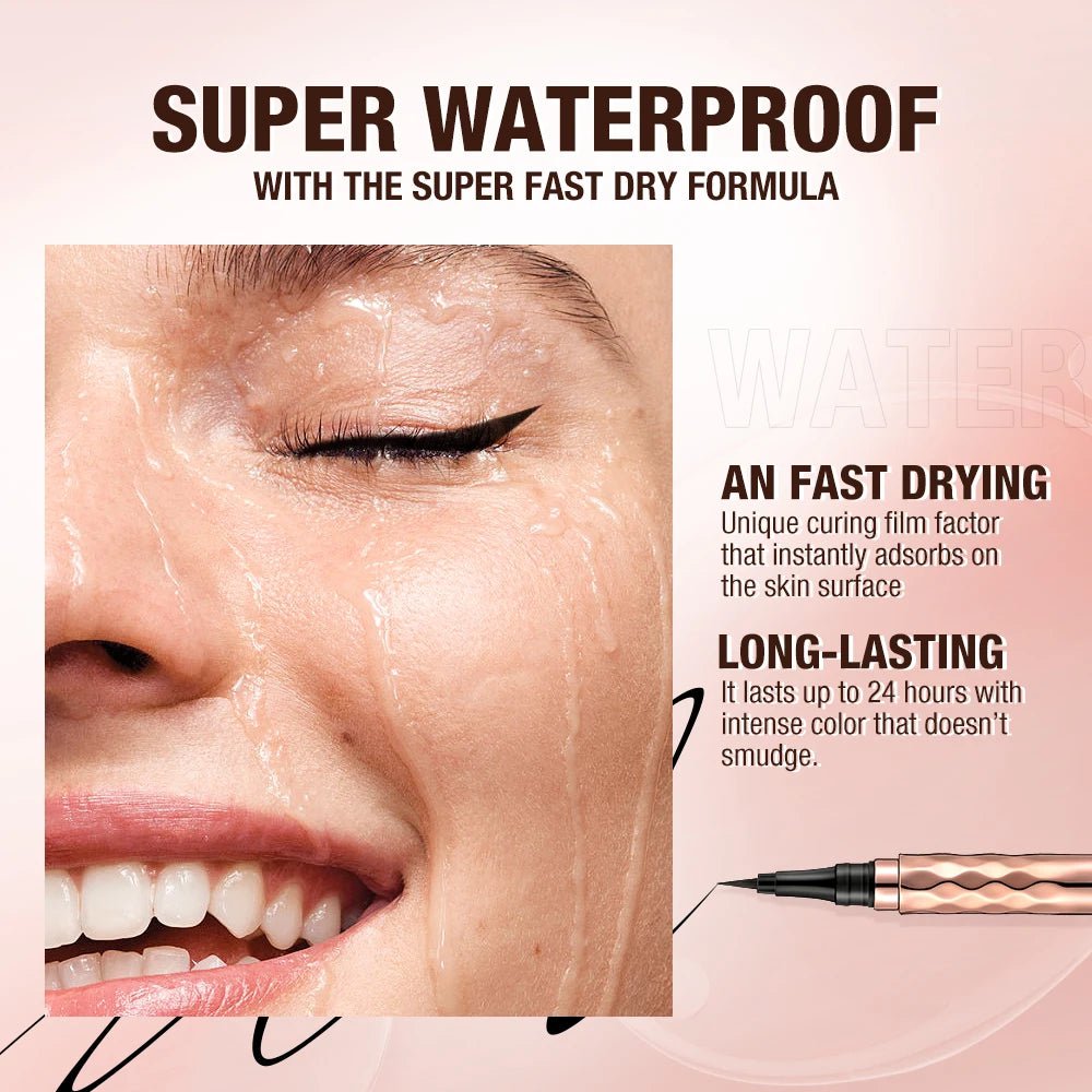 O.TWO.O Matita per eyeliner Eyeliner liquido Impermeabile a prova di sbavature Asciugatura rapida Indossabilità per 12 ore Eyeliner nero ultra fine per frecce