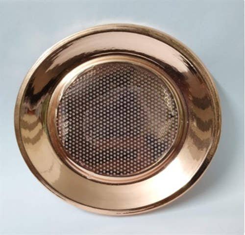 COUVERCLE EN LAITON AVEC FILET FINITION CUIVRE 11,5 cm
