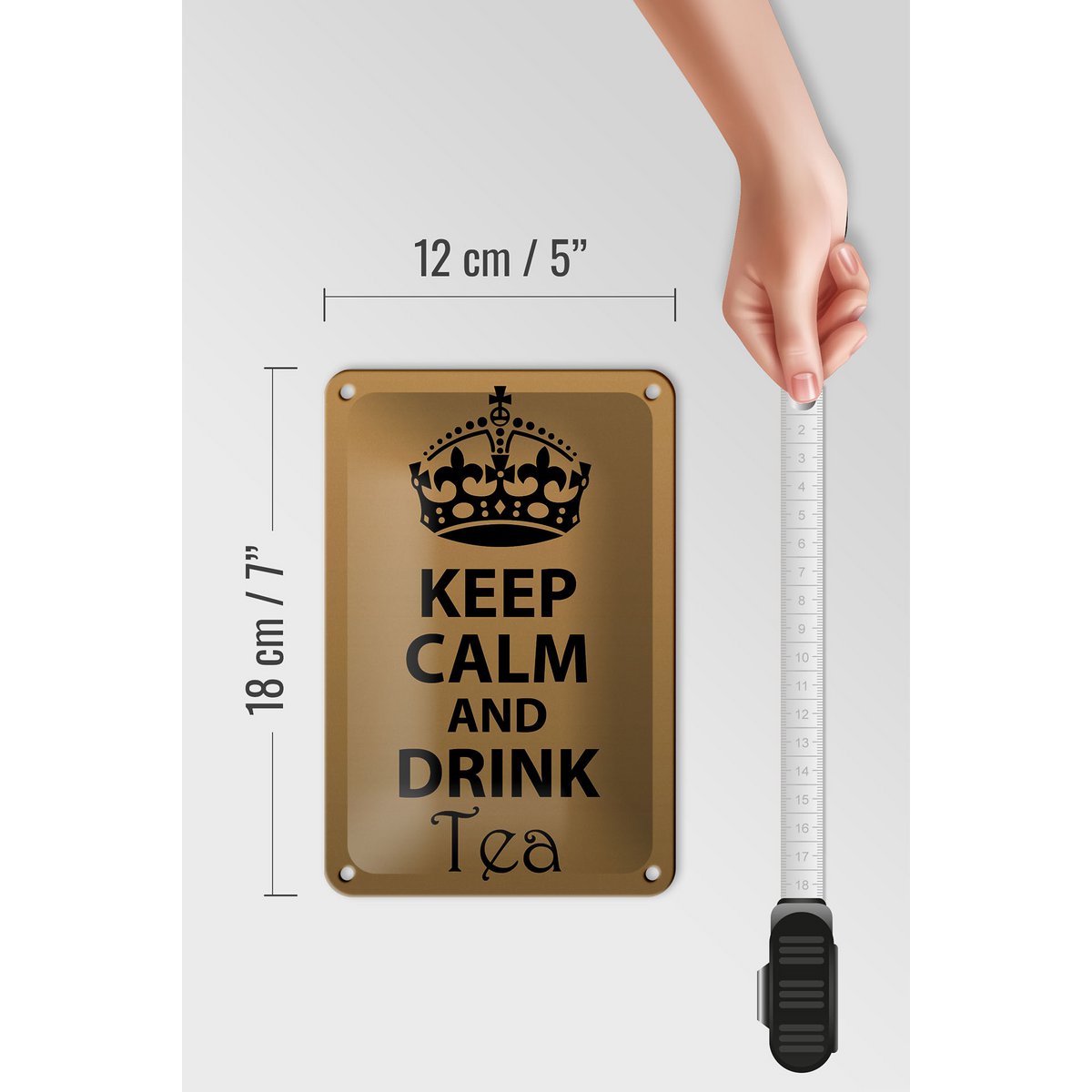 Tin sign saying 12x18cm Keep Calm and drink tea decoration