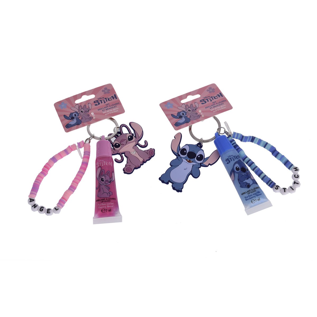 Stitch & Angel Lip Gloss with Alphabet Bracelet – 7 ml