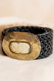 Black leather belt width