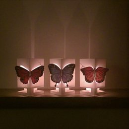 CARDLE Butterfly Red (Heller Schmetterling) - Kerzenhalter-Grußkarte