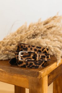 handgefertigter Ledergürtel (1,6 cm) – Gaya – Leopard