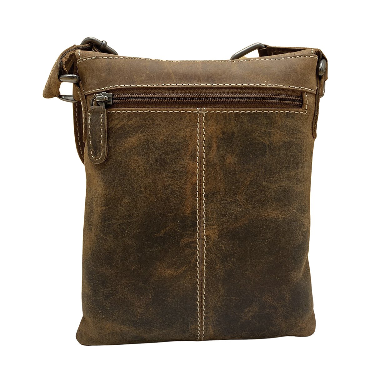 Læder skuldertaske Crossbody taske lavet i 3 farver buffalo læder - Kompakt taske ægte læder