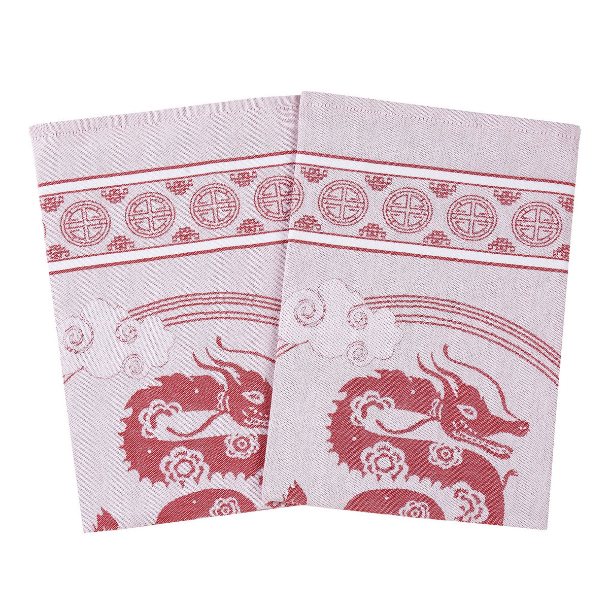 Küchenhandtuch Dragon Red Baumwolle (2 Stück)